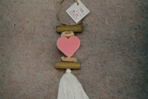 Brin de lavande tresse coeur rose